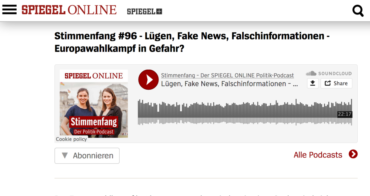 Der Spiegel: Lügen, Fake News, Falschinformationen – Europawahlkampf in Gefahr?