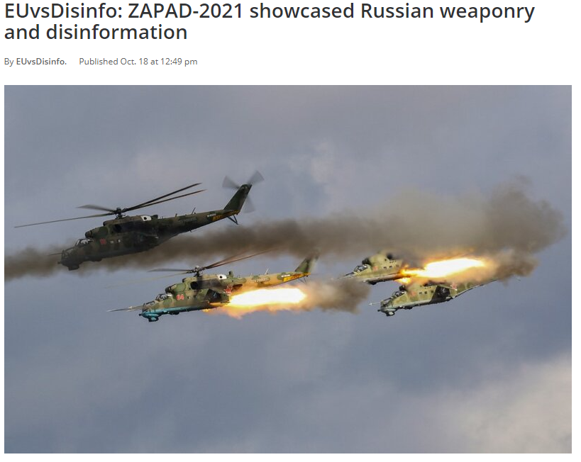 Kyiv Post: EUvsDisinfo: ZAPAD-2021 showcased Russian weaponry and disinformation