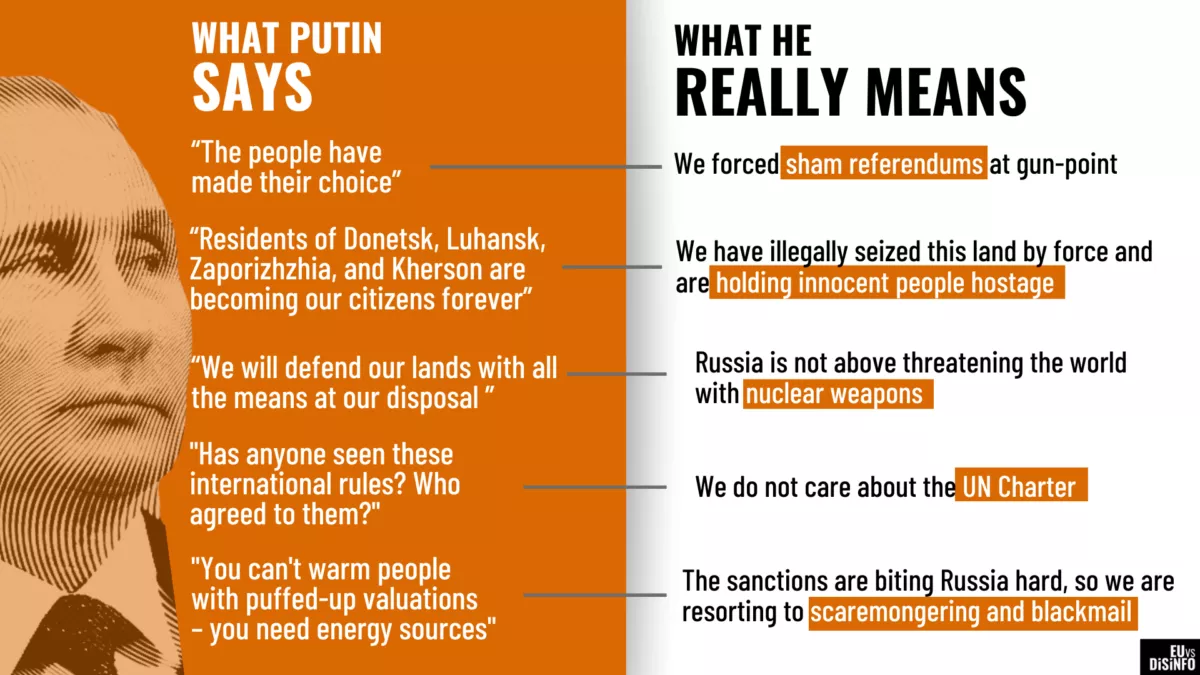 What Putin says - What he really means